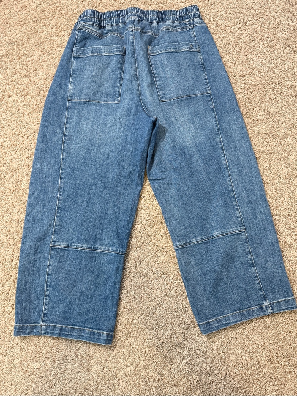 Pilcro Anthropologie The Izzie Relaxed Barrel Pull-On Elastic Waist Jeans Size L - Picture 8 of 15